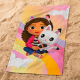 Serviette de bain et de plage Gabby et la maison magique Rainbow
