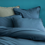 Lot de 2 Taies d'oreiller Coton Lavé à Franges