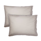 Lot de 2 Taies d'oreiller Coton Lavé à Franges