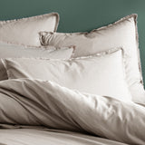 Lot de 2 Taies d'oreiller Coton Lavé à Franges