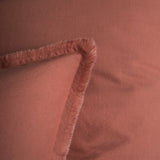 Lot de 2 Taies d'oreiller Coton Lavé à Franges