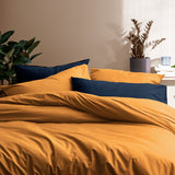 Lot de 2 Taies d'oreiller Coton Lavé Volant