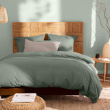 Lot de 2 Taies d'oreiller Coton Lavé Volant