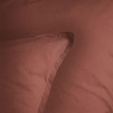 Lot de 2 Taies d'oreiller Coton Lavé Volant