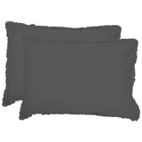 Lot de 2 Taies d'oreiller Coton Lavé à Franges