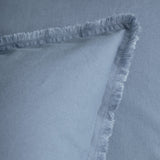 Lot de 2 Taies d'oreiller Coton Lavé à Franges