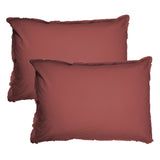 Lot de 2 Taies d'oreiller Coton Lavé à Franges