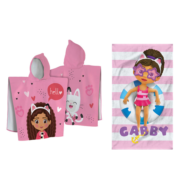 Assortiment cape de bain et drap de plage Gabby et la Maison Magique