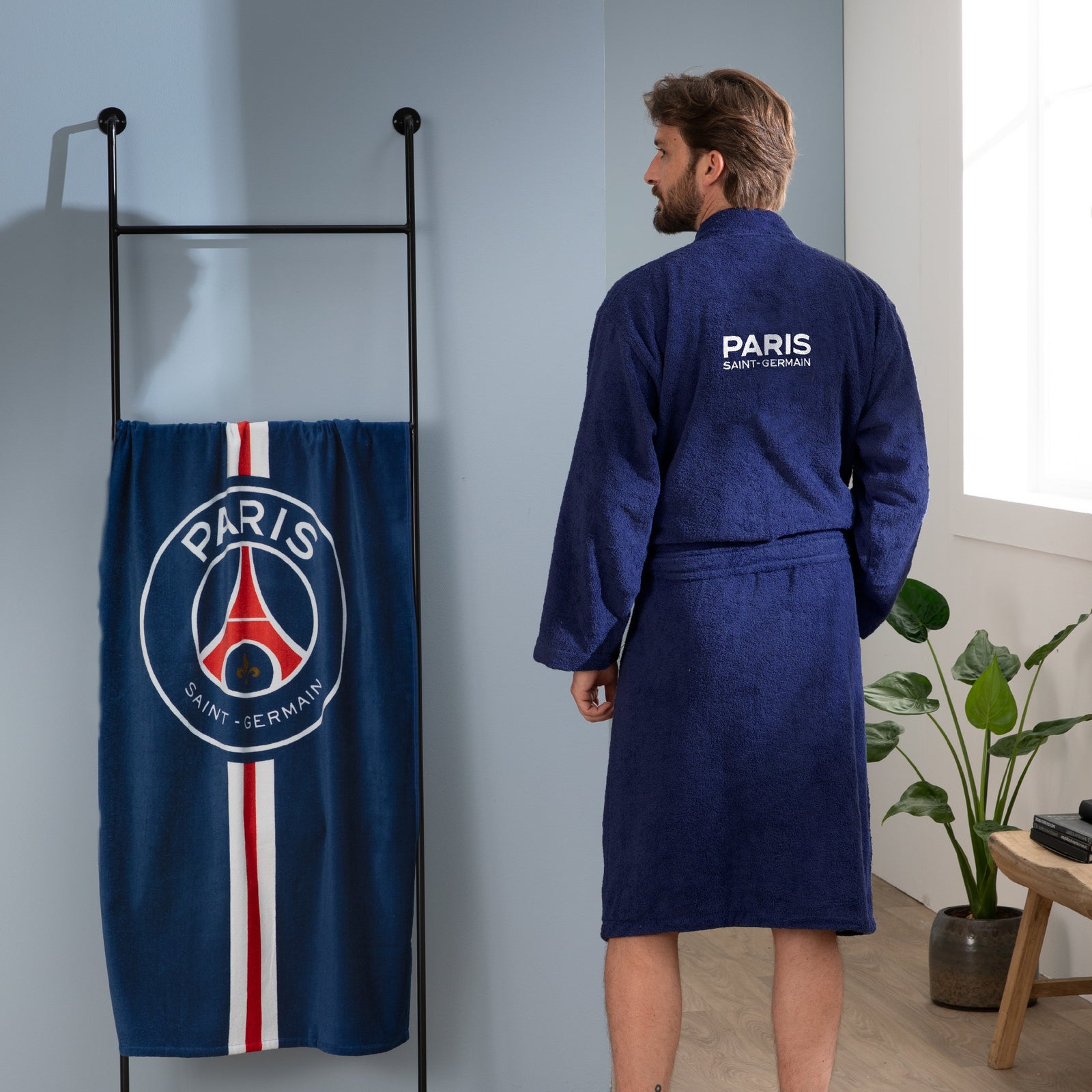 Peignoir a capuche adulte PSG RUBAN Omydream
