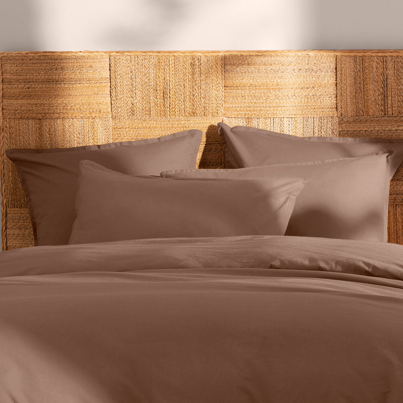 Parure de lit Coton Lavé Taie à Volant