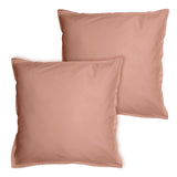Lot de 2 Taie d'oreiller Coton Lavé Volant