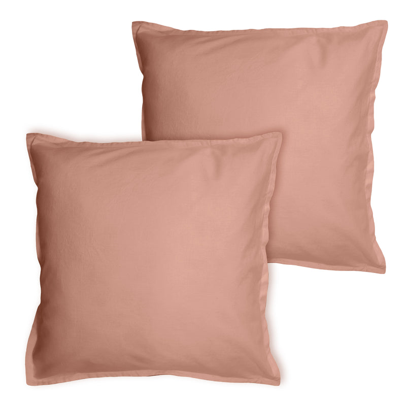 Lot de 2 Taie d'oreiller Coton Lavé Volant