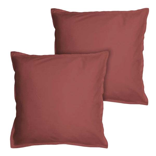 Lot de 2 Taies d'oreiller Coton Lavé Volant