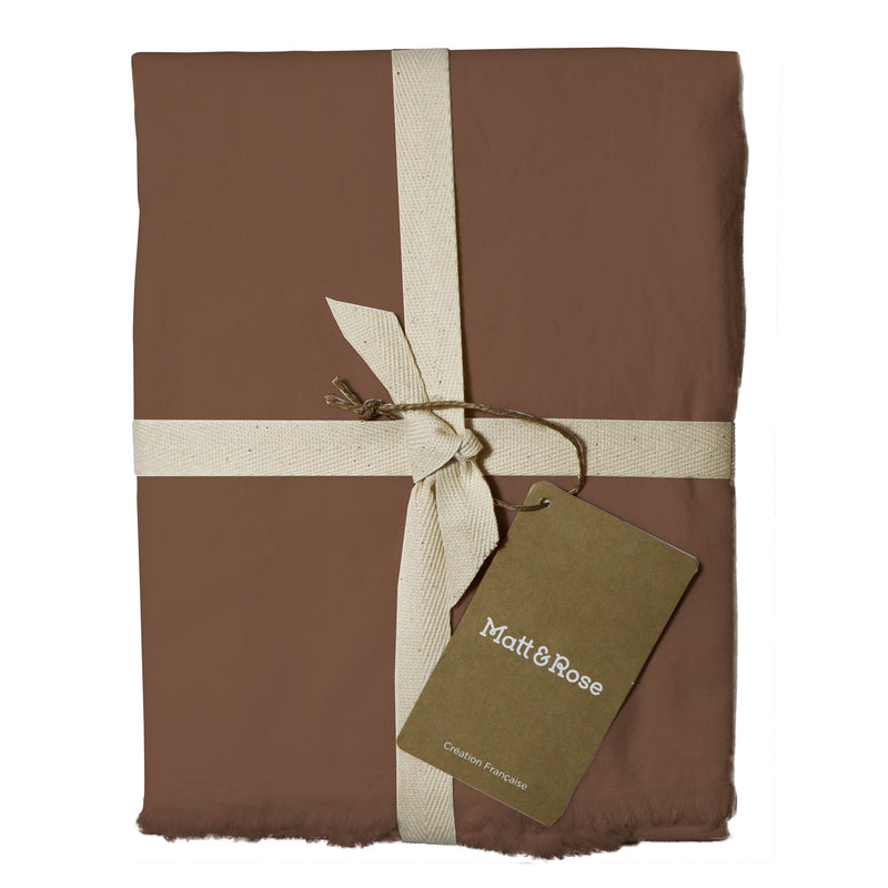 Lot de 2 Taies d'oreiller Coton Lavé à Franges