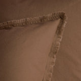 Lot de 2 Taies d'oreiller Coton Lavé à Franges