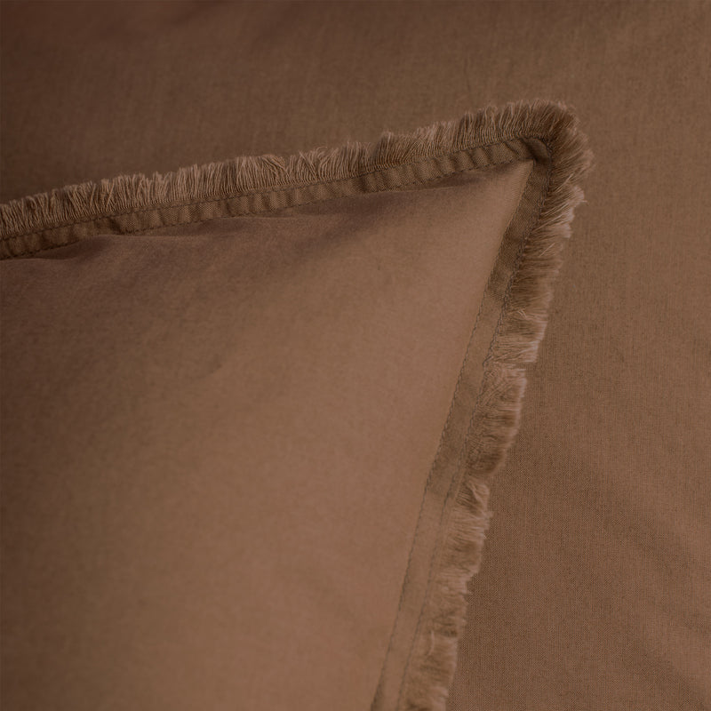 Lot de 2 Taies d'oreiller Coton Lavé à Franges