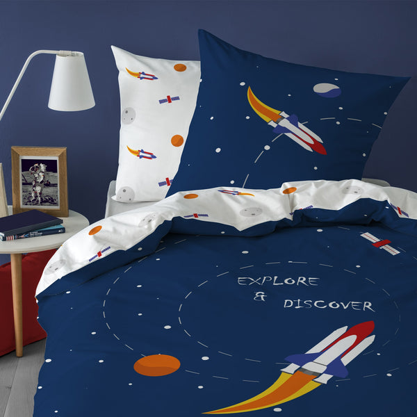 Parure De Lit Enfant 140x200 Cm Opera Matt & Rose - 100% Coton Oeko-TEX Housse De Couette + Taie