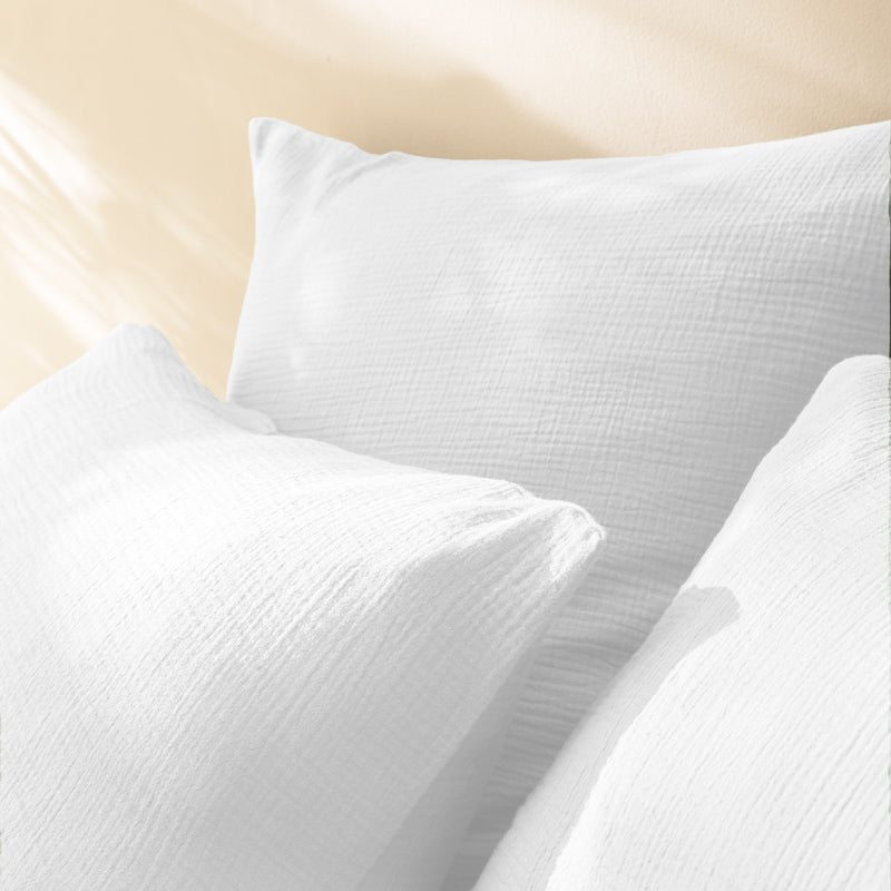 Lot de 2 Taies d'oreiller Gaze de coton