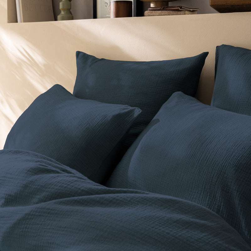 Lot de 2 Taies d'oreiller Gaze de coton