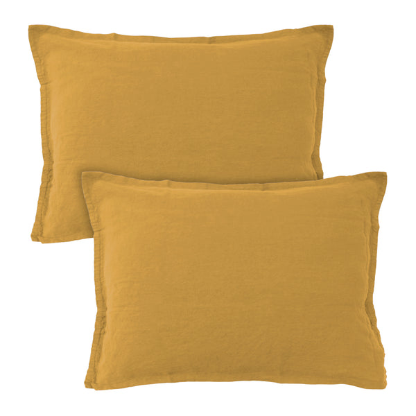 Lot de 2 Taies d'oreiller Lin Lavé